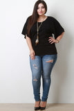 Dolman Sleeve Layer Feather Necklace Top