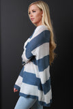 Wide Stripe Knit Boxy Sweater Top
