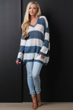 Wide Stripe Knit Boxy Sweater Top