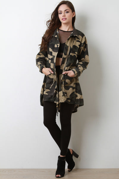 Stand Collar Camouflage Utility Jacket