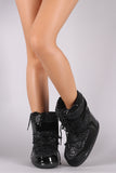 Faux Shearling Lined Glitter Lace Up Cold Weather Boots