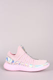 Holographic Knit Strappy Slip-On Rigged Sneaker
