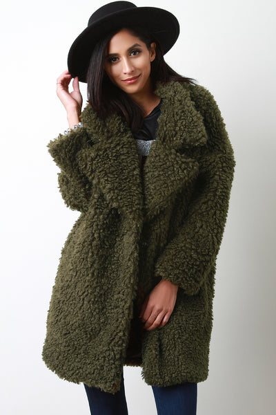 Oversize Curly Faux Fur Coat
