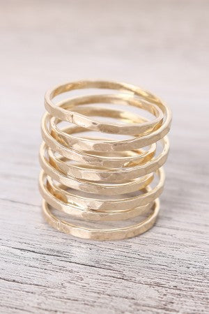 Hammered Wrapped Crossover Rings