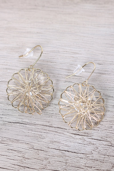 Clear Crystal Caged Drop Earrings