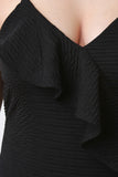 Diagonal Ruffle Textured Knit Bodycon Dress