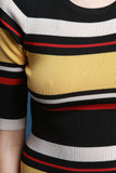 Horizontal Striped Knit Maxi Dress