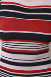 Striped Short Sleeves Bodycon Sweater Dress