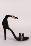 Shoe Republic LA Faux Pearl Ankle Strap Stiletto Heel