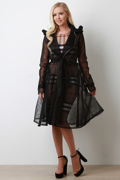 Netted Mesh Trench Coat