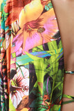 Hibiscus Floral Crisscross Bikini Set with Kimono Cover Up