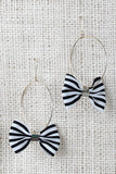 Striped Bows Hoop Earrings