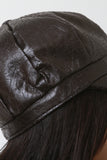 Crinkle Vegan Leather Cabby Hat