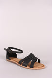 Bamboo Strappy Open Toe Flat Sandal