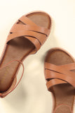 Bamboo Strappy Open Toe Flat Sandal