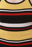 Striped Ribbed Knit Crisscross Back Maxi Dress