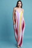 Colorful Striped V-Neck Maxi Dress