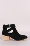 Suede Crisscross Buckled Strap Ankle Boots