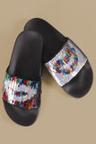 Color Changeable Sequins Lip Slide Sandal