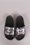 Color Changeable Sequins Lip Slide Sandal