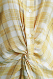 Plaid Drop Waist Button-Up Shirt Dress