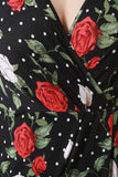 Floral With Polka Dots Envelope Midi Dress