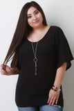 Soft Knit Dolman Sleeve Layer Necklace Top