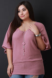 Soft Knit Dolman Sleeve Layer Necklace Top