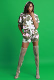 Camouflage Hoodie with Shorts Set