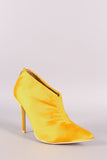 Satin Ruched Pointy Toe Stiletto Booties