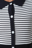 Striped Button-Up Collar Dress