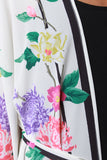 Floral Print Sash Waist Longline Kimono