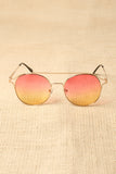 Ombre Brow-Bar Round Sunglasses