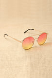 Ombre Brow-Bar Round Sunglasses