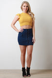 Denim Corset Lace-Up Mini Skirt
