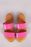 Sunny Feet Patent Double Band Slide Flat Sandals