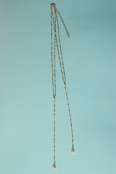 Faux Gems Layered Lariat Necklace