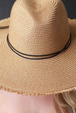 Frayed Straw Fedora Hat