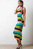 Vibrant Horizontal Striped Midi Dress