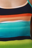 Vibrant Horizontal Striped Midi Dress