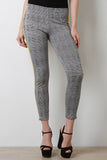 Glen Plaid Sporty Side Striped Fitted Pants