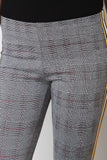 Glen Plaid Sporty Side Striped Fitted Pants