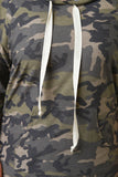 Hooded Camouflage Midi Dress