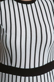 Ribbed Knit Striped Sleeveless Ruffles Jumpsuit