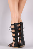 O-Ring Accent Strappy Lace-Up Gladiator Flat Sandal