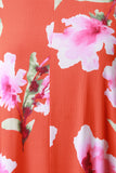 Floral Print Side Lace-Up Shift Dress