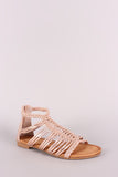Shimmery Braided Woven Gladiator Flat Sandal