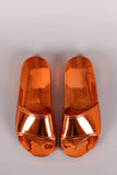 Shiny Metallic Jelly Slide Sandal