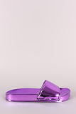 Shiny Metallic Jelly Slide Sandal