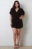 Twisted Ruched Pleated Waist Romper